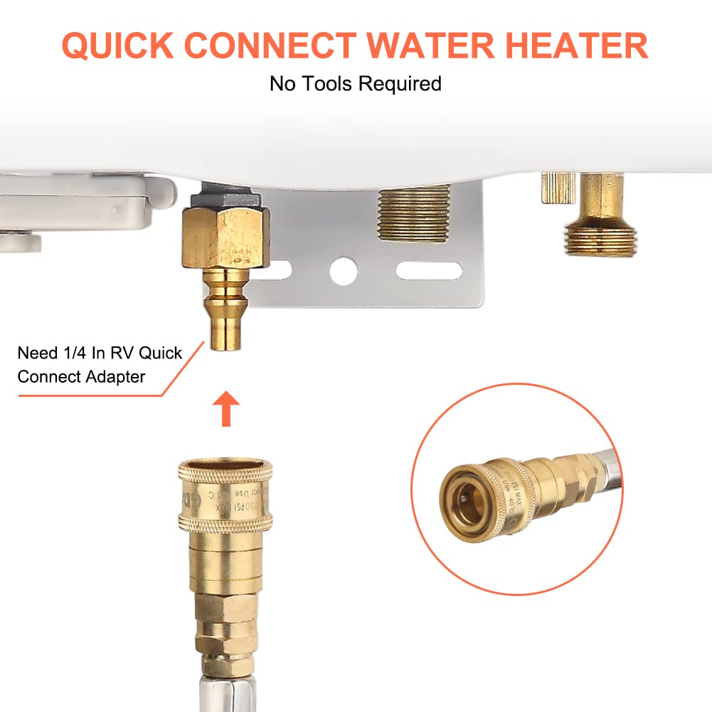 CAMPLUX brass 1/4 inch fitting close-up showing secure, corrosion-resistant connection