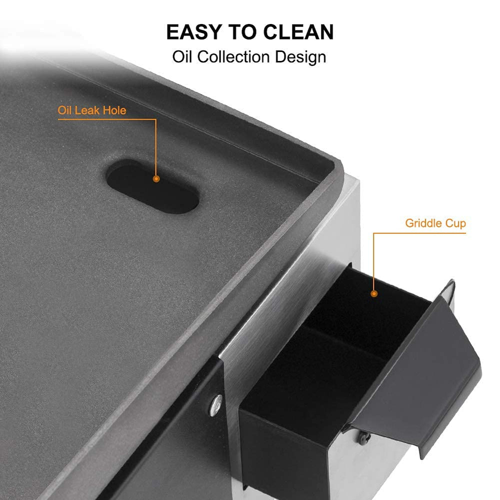 Camplux griddle in a camping setting cooking breakfast showing outdoor cooking convenience benefit