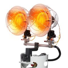 CAMPLUX front view of heater showing emitter and stable base, fast radiant warmth