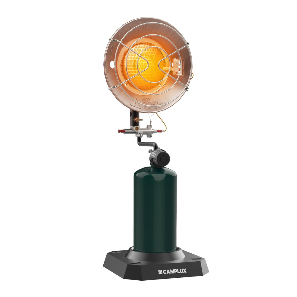CAMPLUX front view showing compact design and quick heat benefits