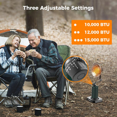 CAMPLUX on rocky ground with stand emphasizing outdoor stability