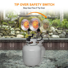 CAMPLUX mounted on a 20 lb propane tank illustrating stable tank-top installation