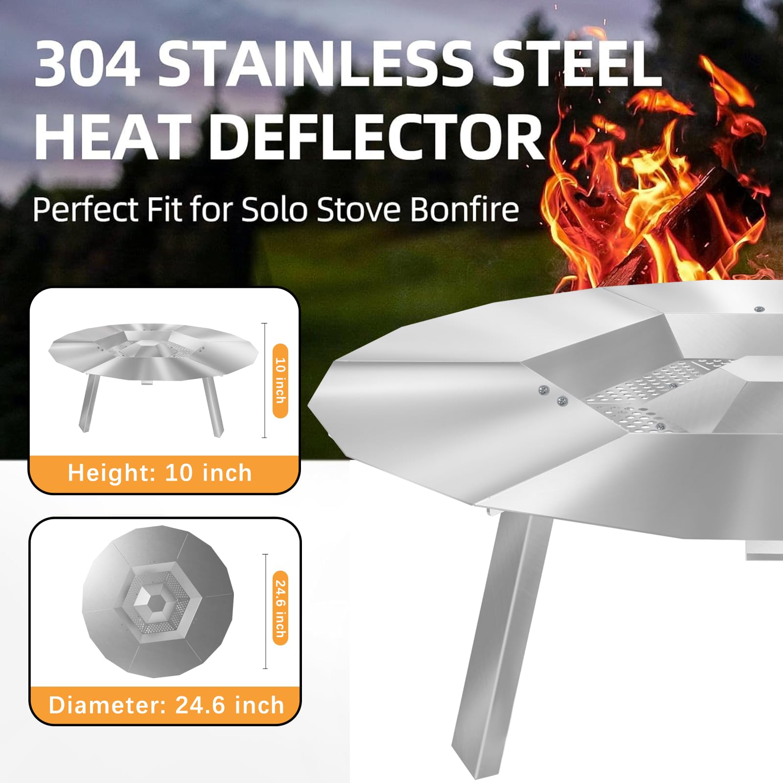 CAMUTKRY close-up of fan-shaped deflector plate surface, durable stainless benefit