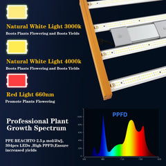 CANAGROW CG1200 diode closeup revealing red and white LEDs for balanced plant growth