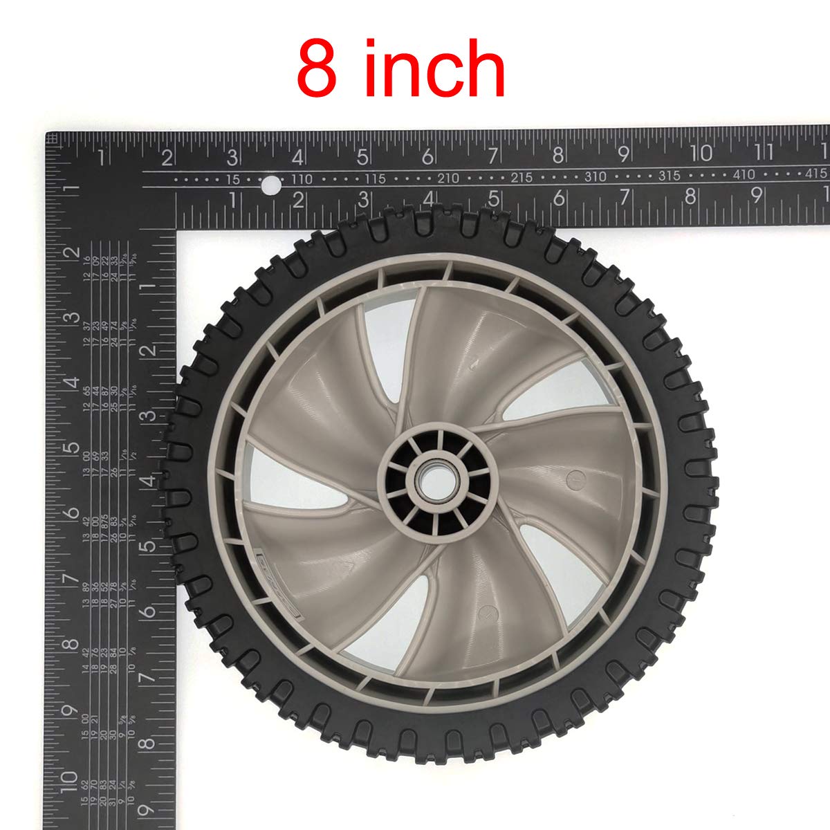 Cancanle close-up of wheel tread showing durability and improved grip on turf