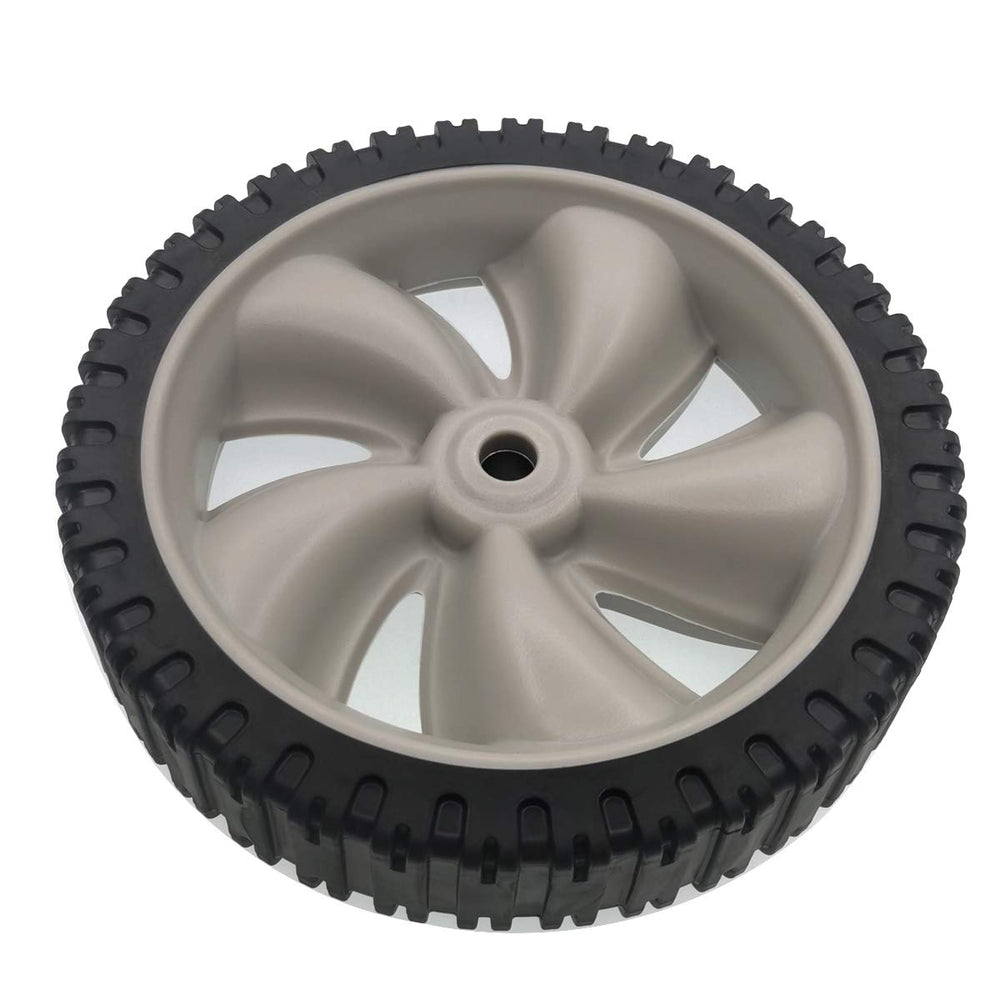 Cancanle wheel installed on mower axle showing restored rolling performance
