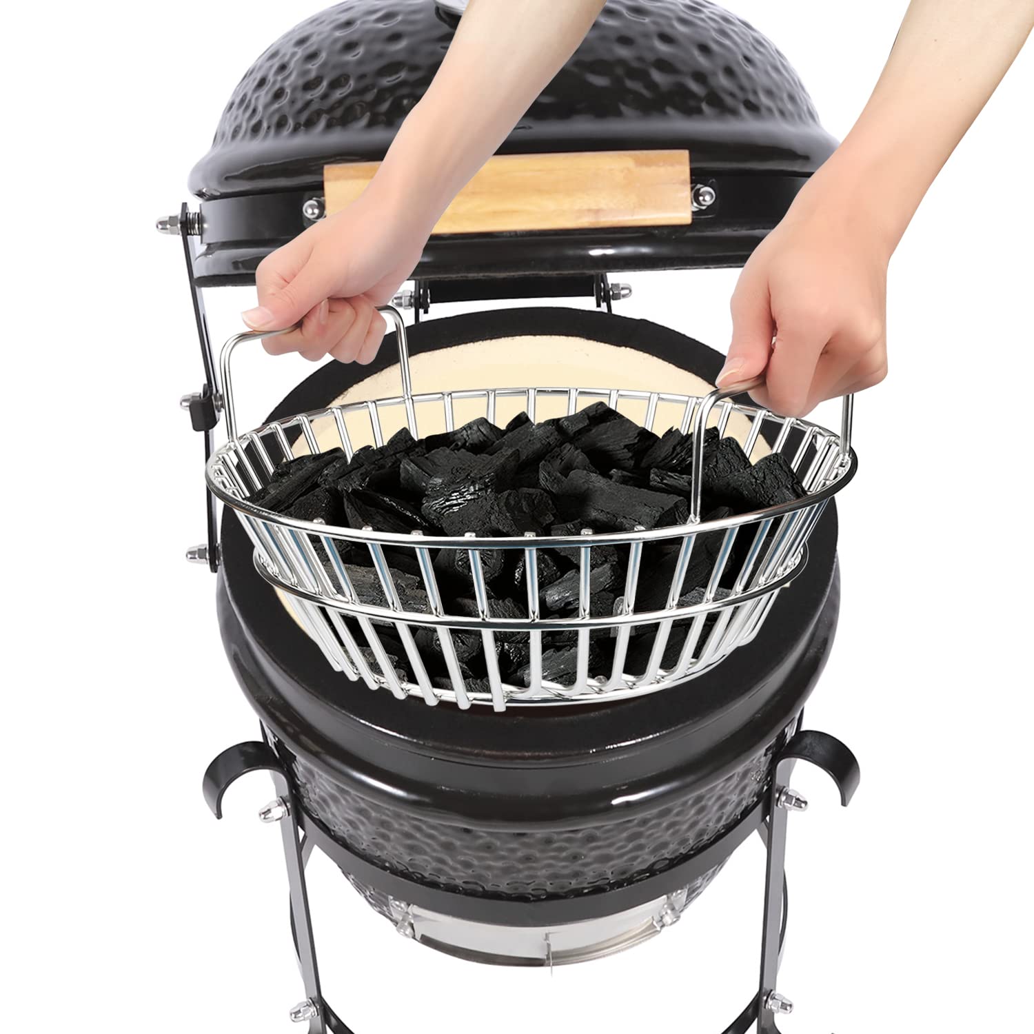 CANDANA basket next to ruler showing exact dimensions for confident fit