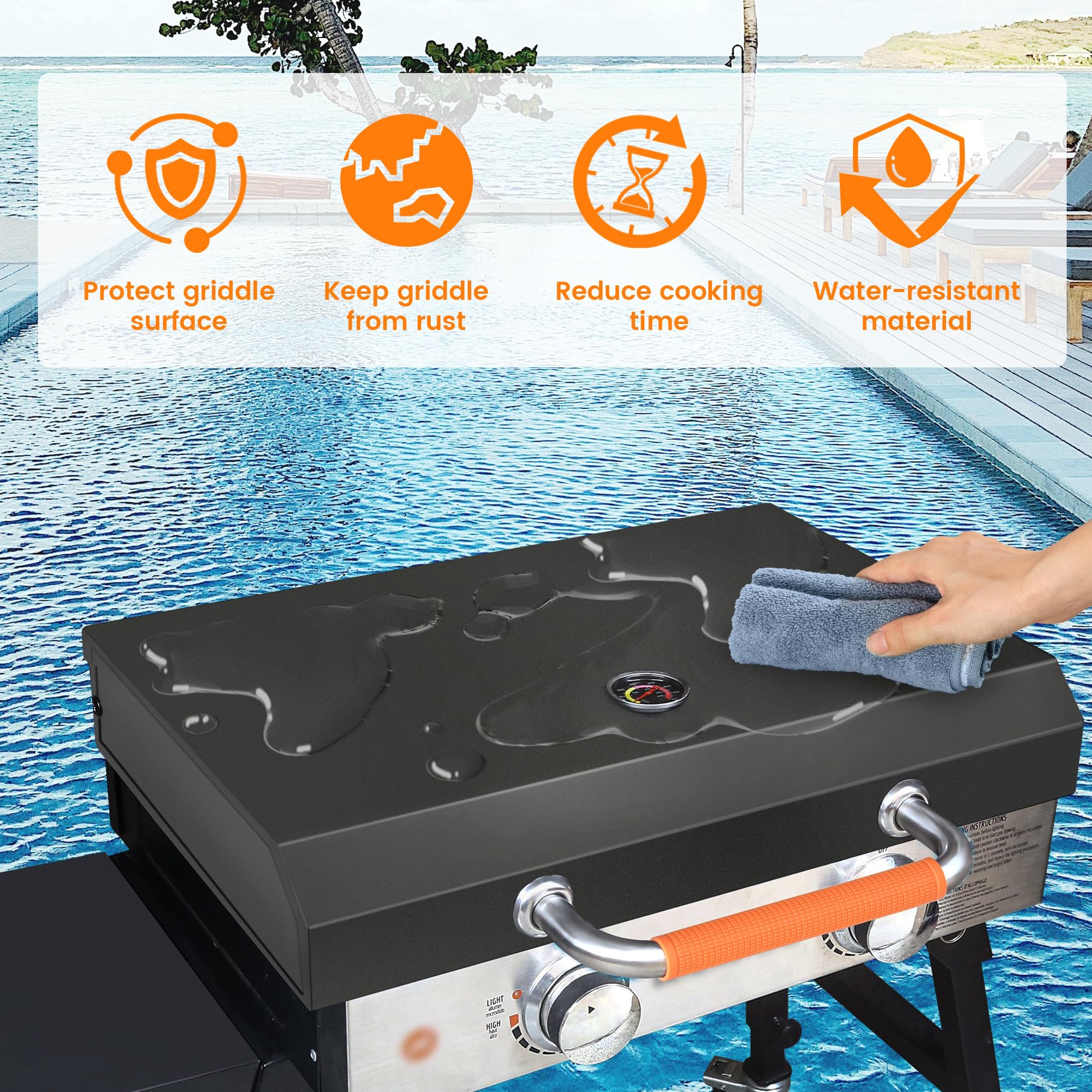 CANDANA mounted lid showing bracket holes and simple installation benefit