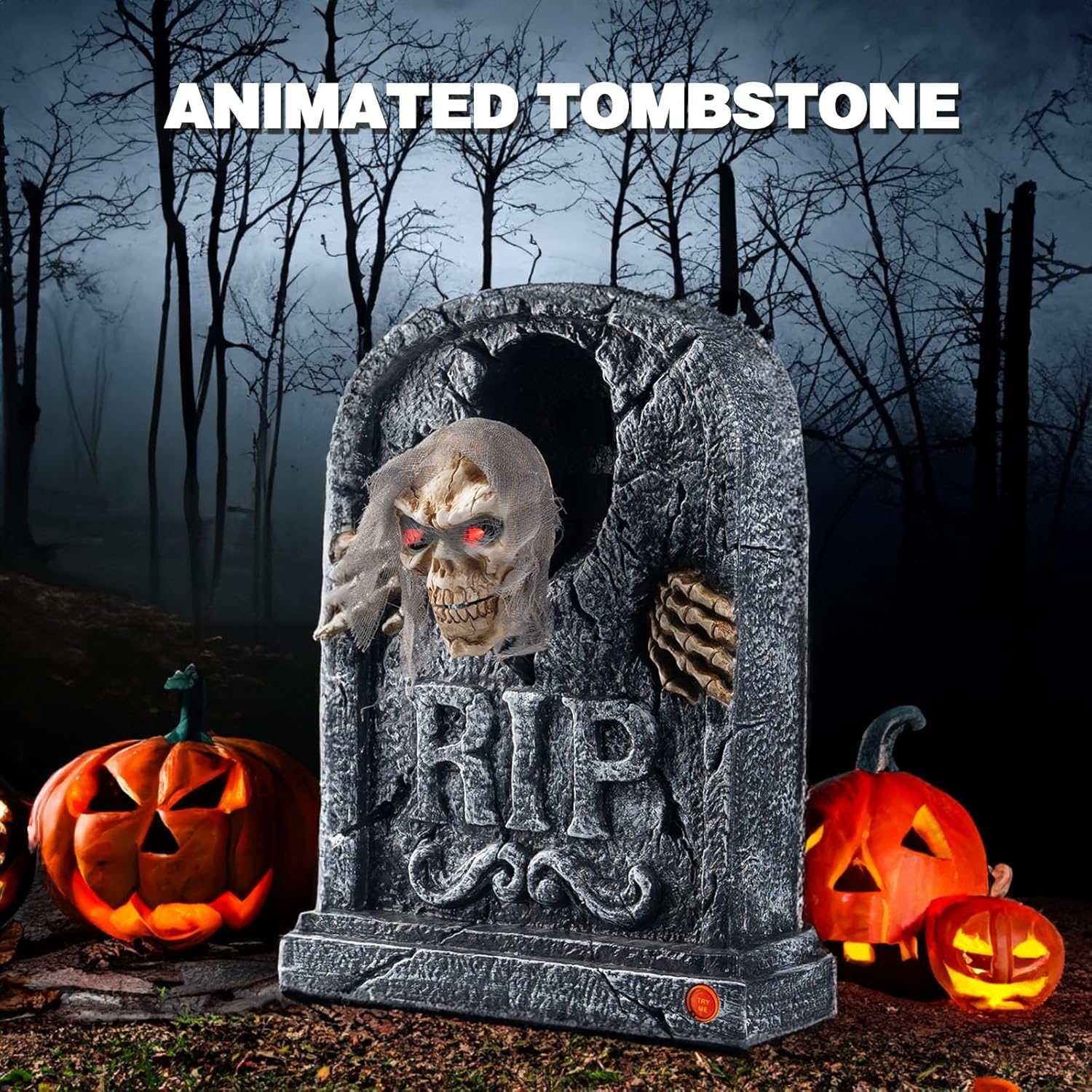 Candieslife tombstone beside a door for scale and placement clarity