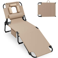 Candockway front view beige chaise showing full reclining benefit