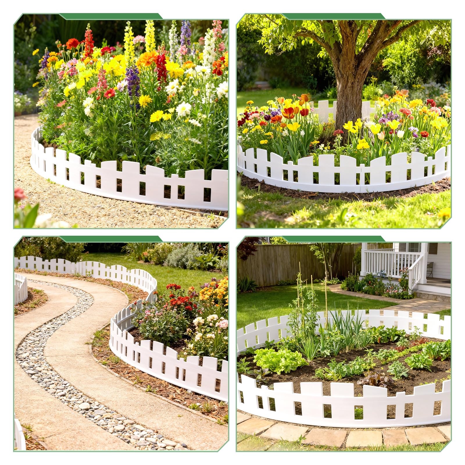 Candyhouse styled backyard with curved border illustrating curb appeal