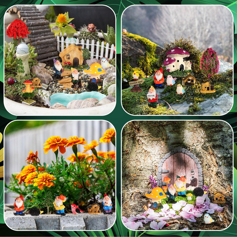 Canlierr miniature trees with birds and hedgehogs adding scene depth