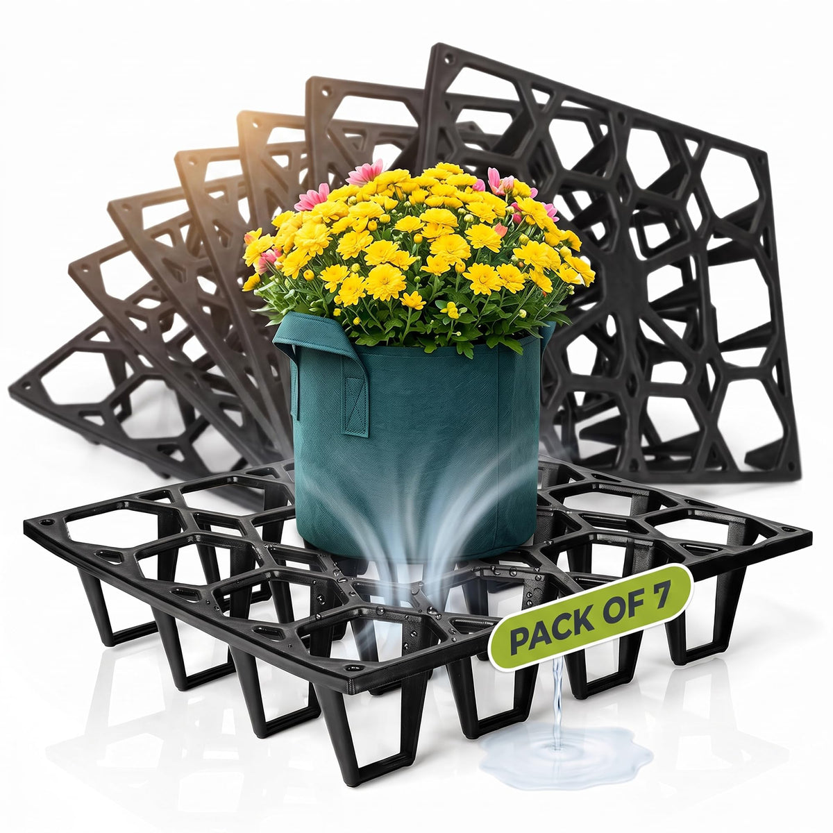 Cannrise front pack view showing seven risers and neat storage benefit
