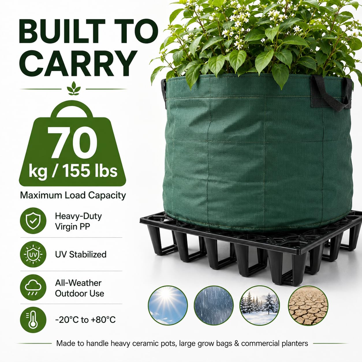 Cannrise risers supporting several pots highlighting stable airflow benefit