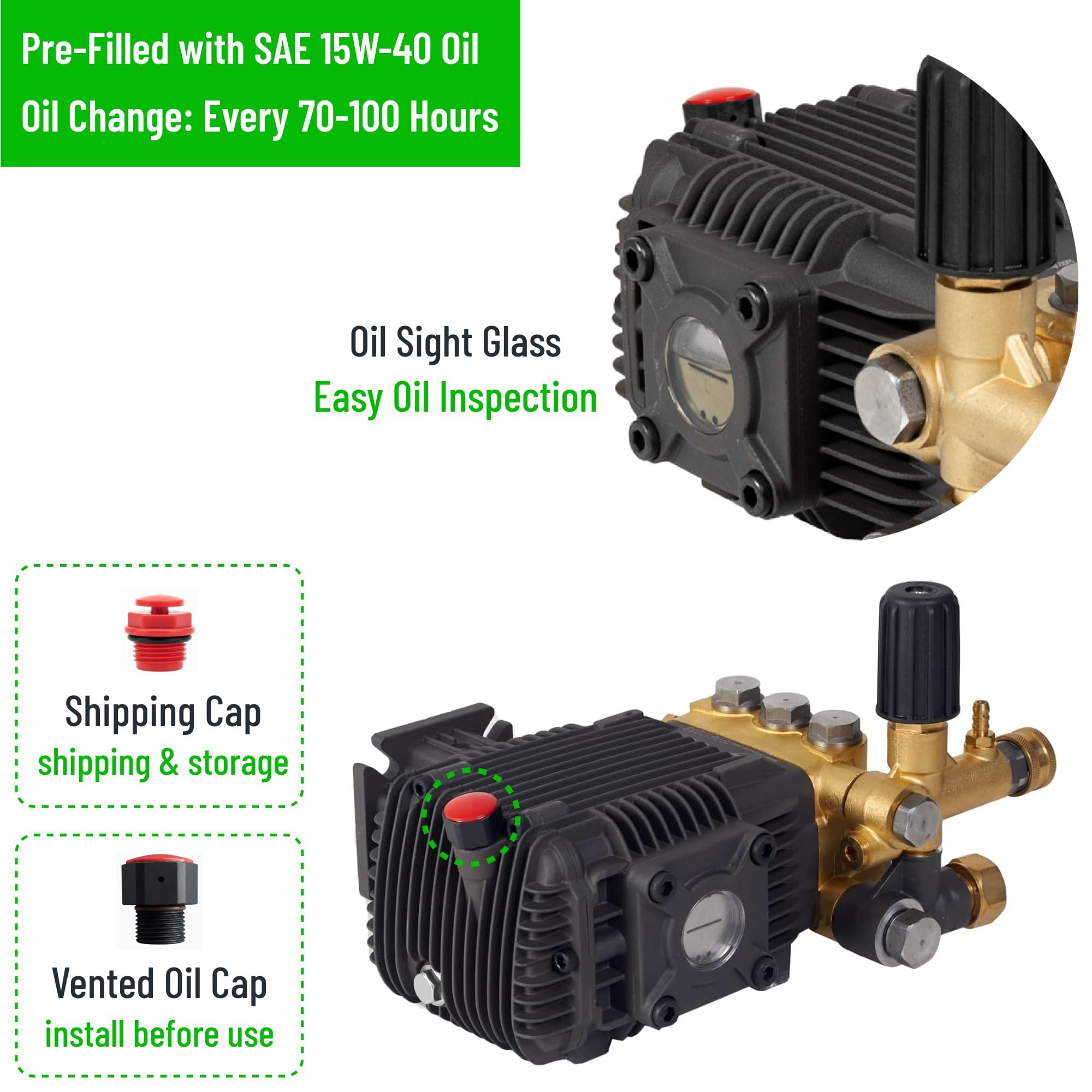 CANPUMP installed on a gas pressure washer illustrating ready-to-use replacement