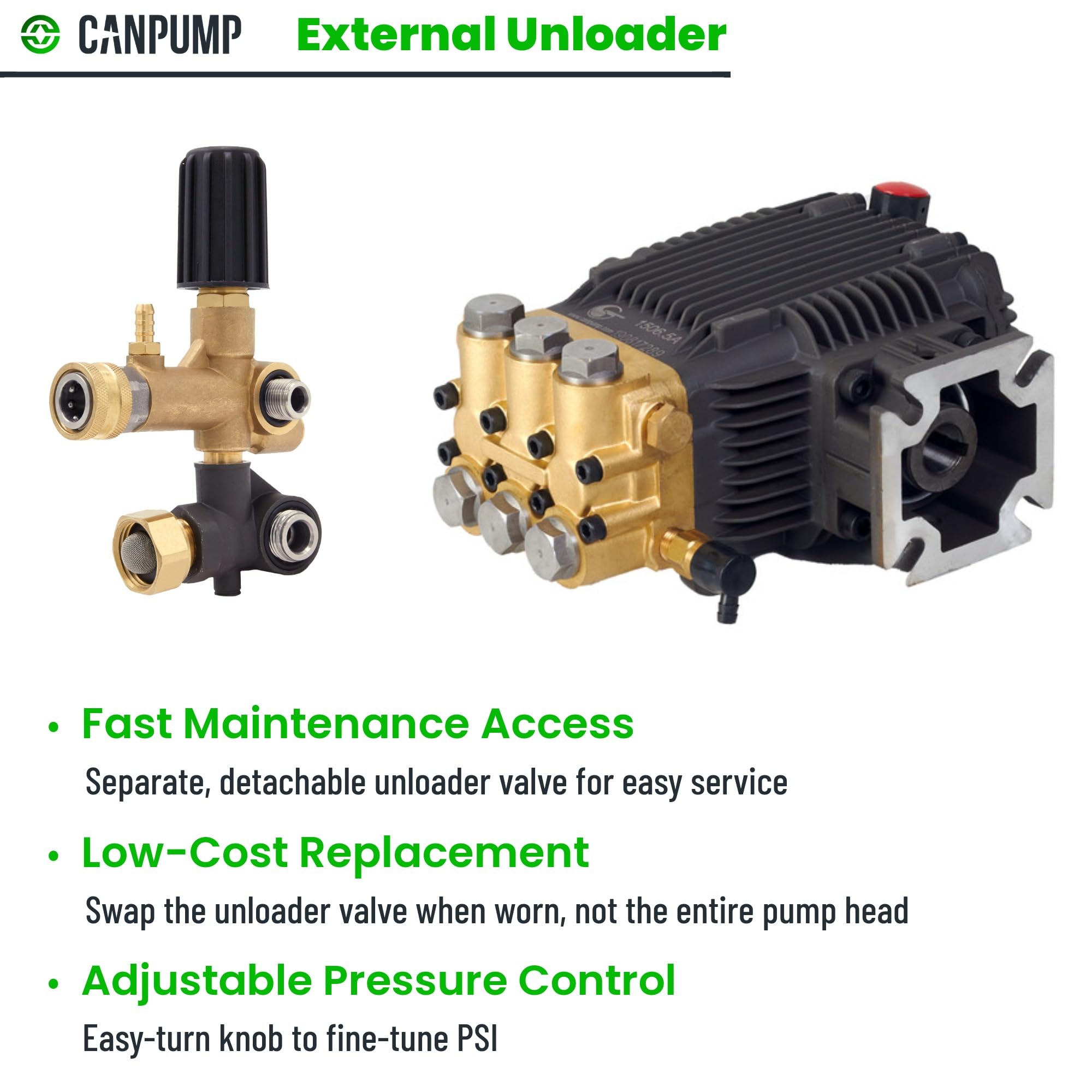 CANPUMP sight glass view for quick oil level checks and contamination detection