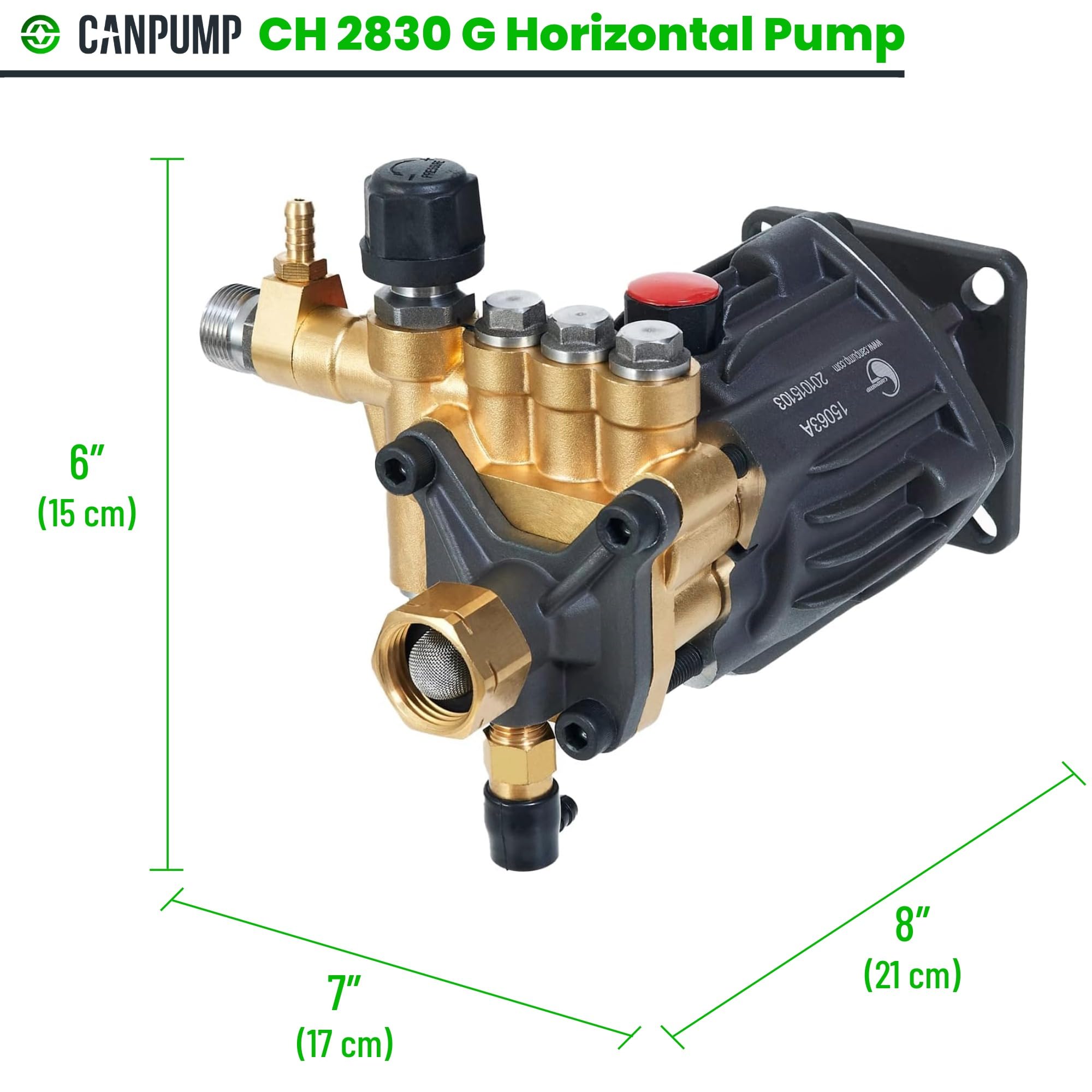 CANPUMP CH 2830 G detergent suction tube clearly shown for cleaning flexibility