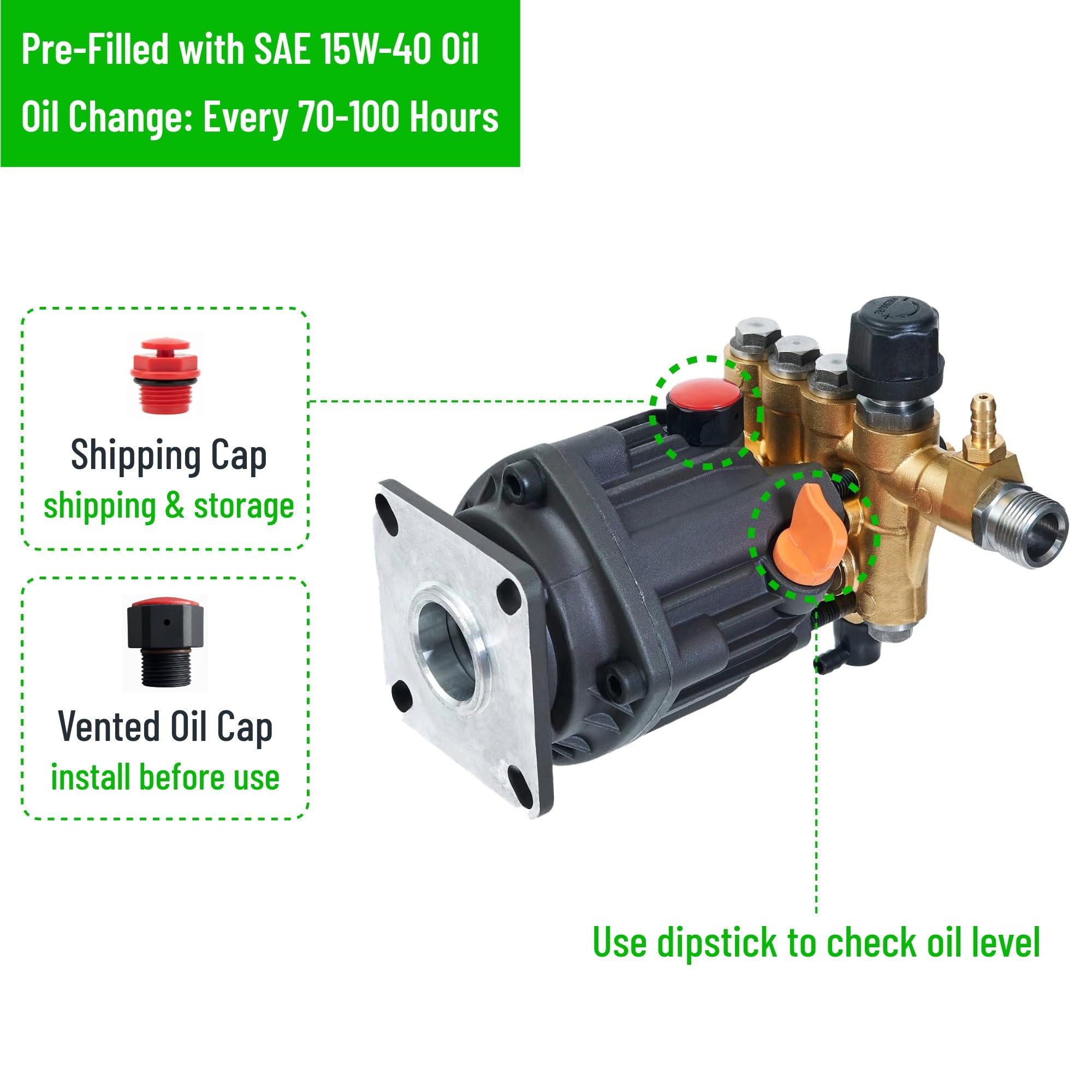 CANPUMP CH 2830 G internal unloader valve visible for smooth pressure control
