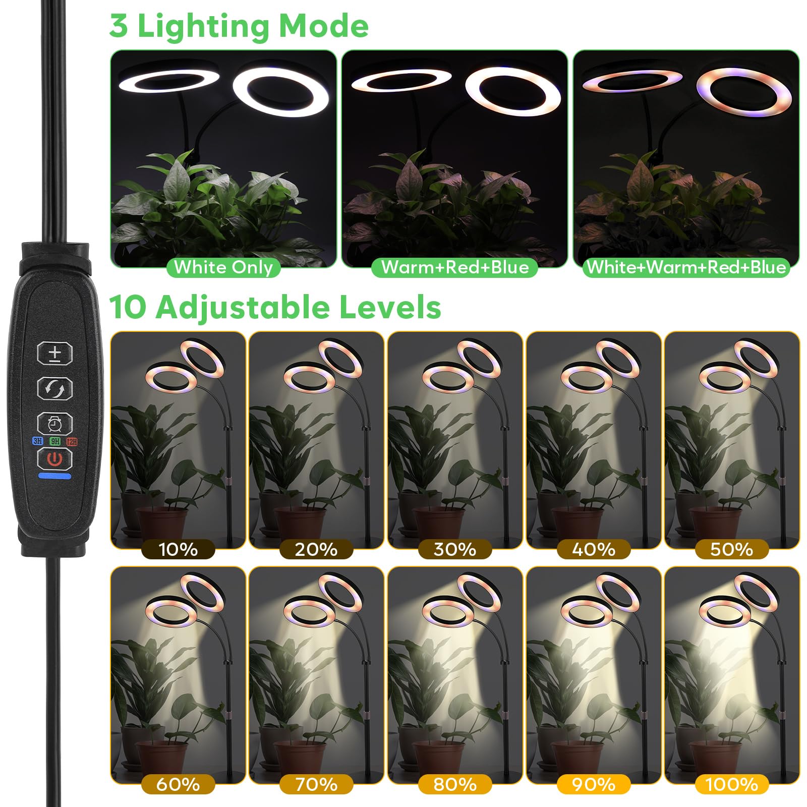 canvage adjustable height with ruler, shows 14-23 inch range for plant fit benefit