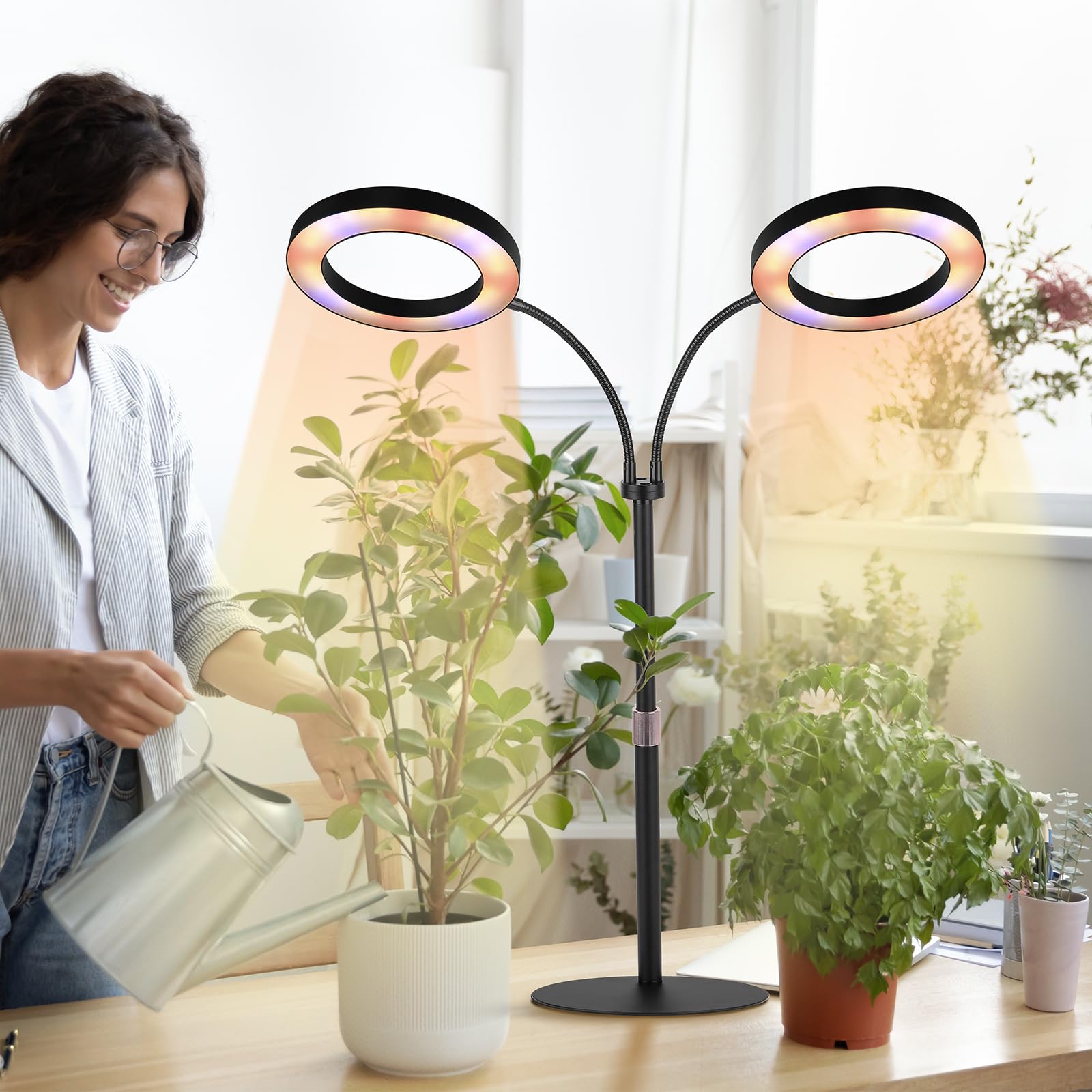 canvage in-use over kitchen herb pots, provides steady supplemental light for herbs