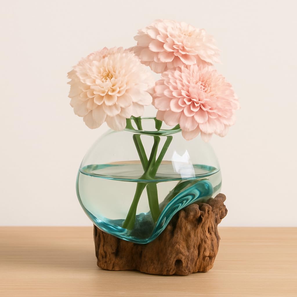 Cape Craftsmen driftwood base detail showing snug fit and natural stability benefit