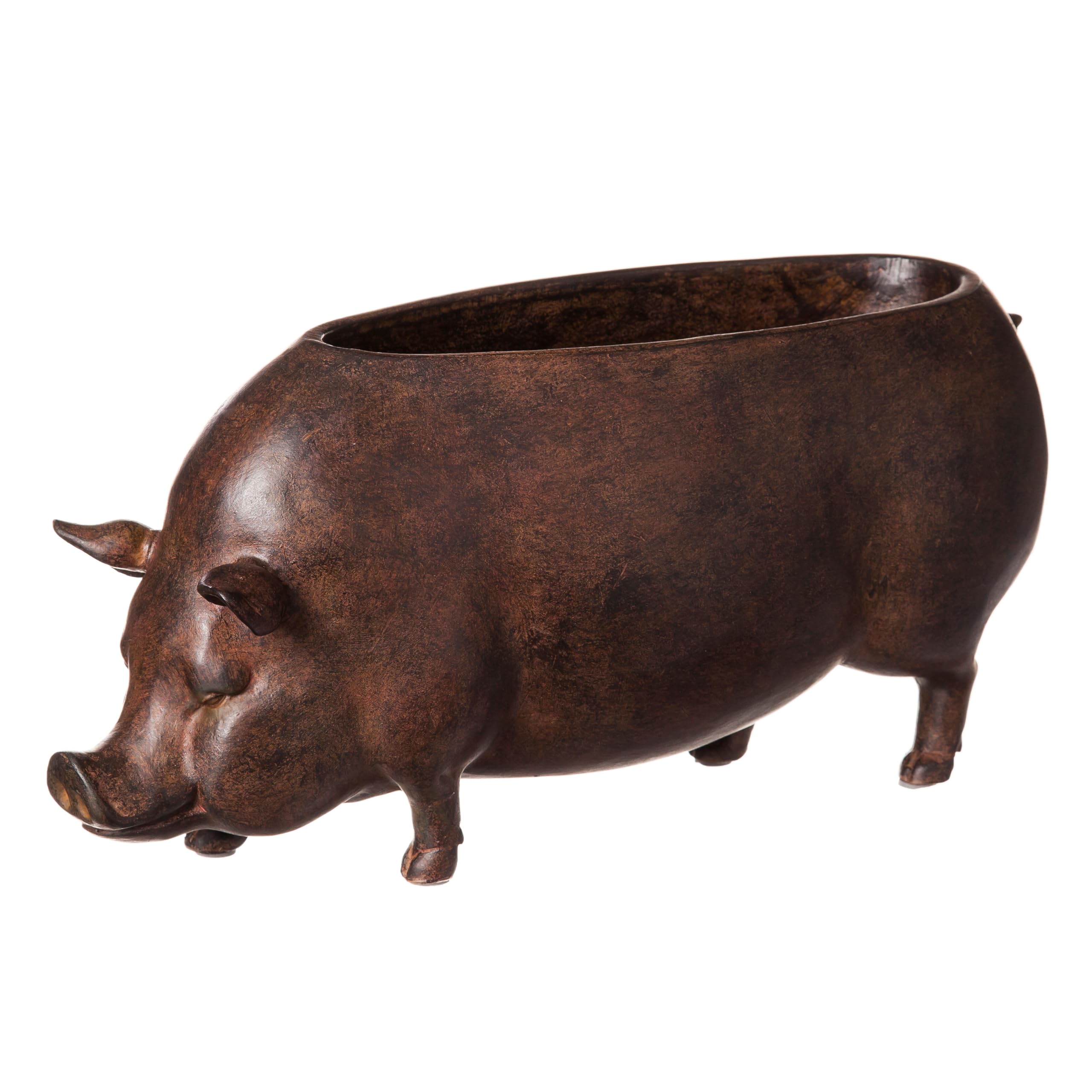 Cape Craftsmen pig planter front view showing cute shape and bright decor appeal