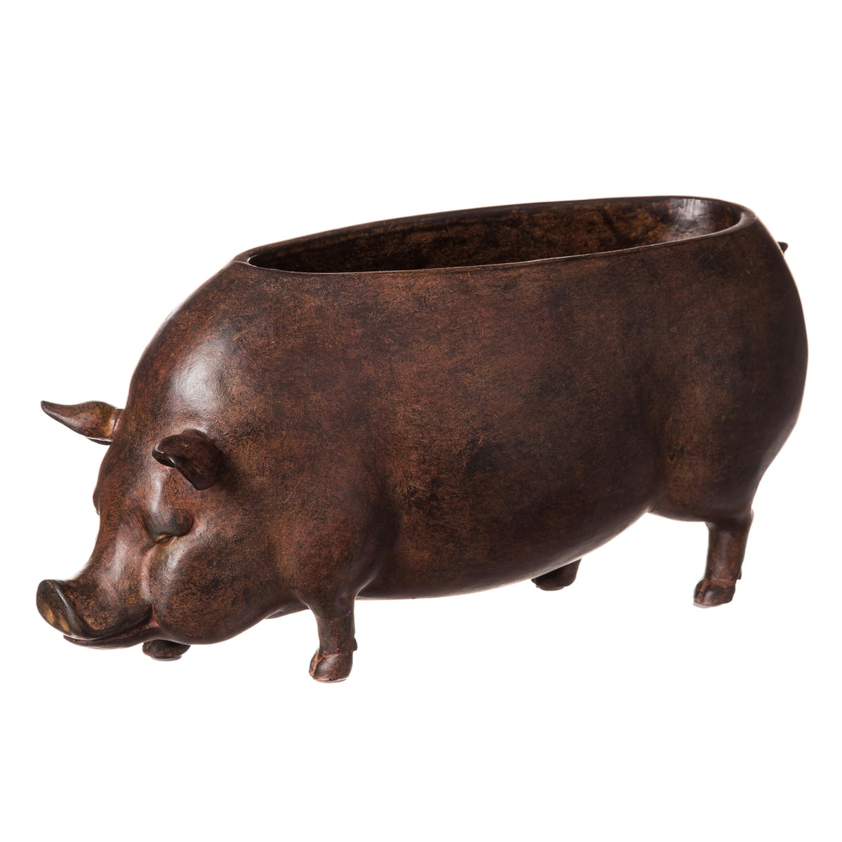 Cape Craftsmen pig planter front view showing cute shape and bright decor appeal