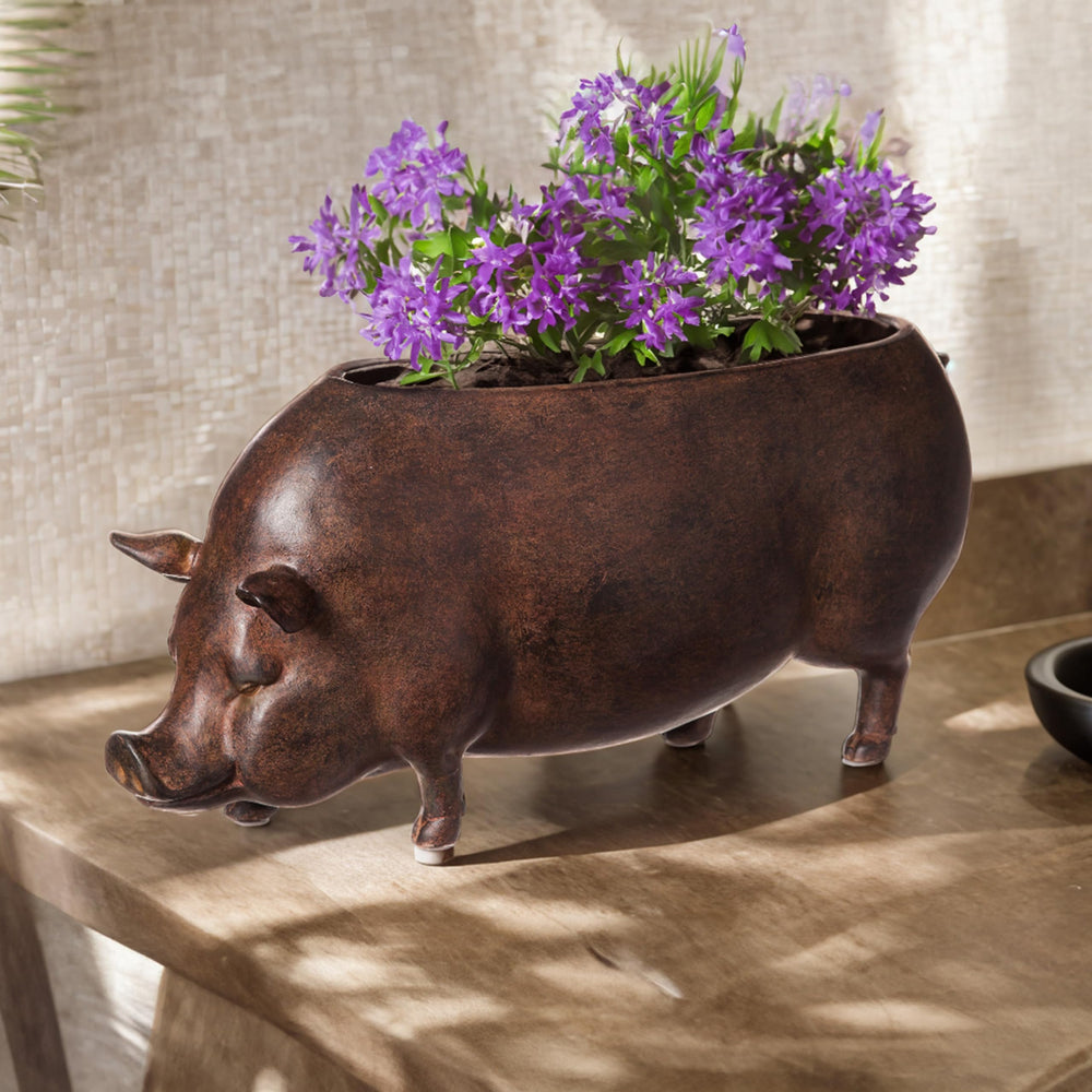 Cape Craftsmen planter side profile showing dimensions and decorative label clarity
