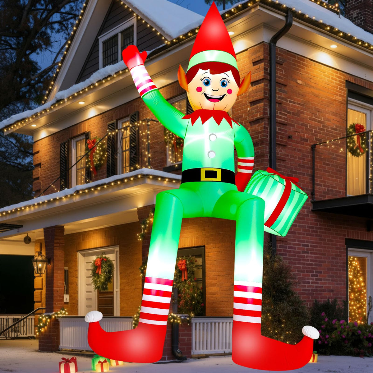 Capoda elf front view showing festive scene and strong curb appeal