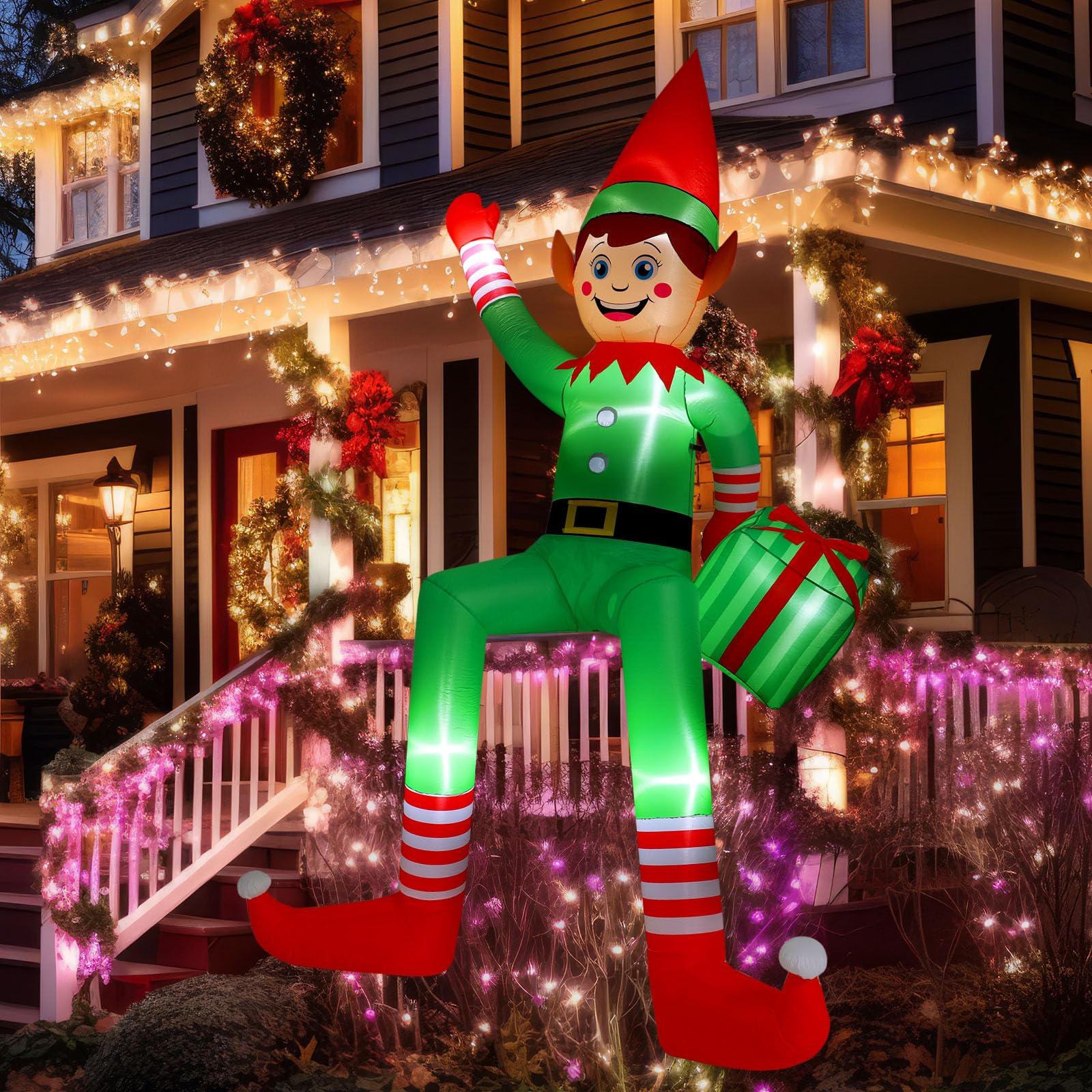 Capoda elf lit at night creating inviting holiday atmosphere