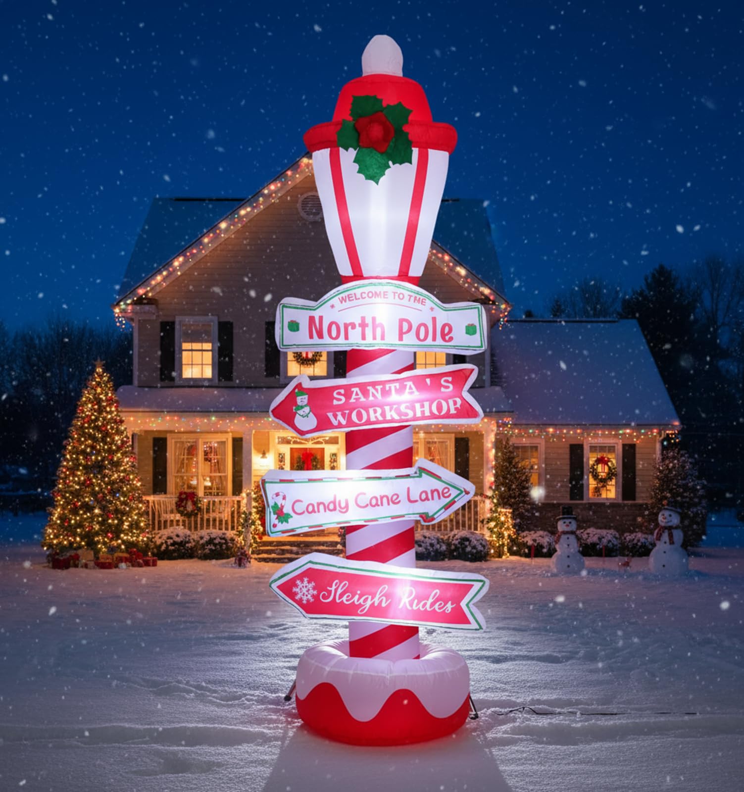 Capoda yard display with inflatable near walkway creating an inviting entrance