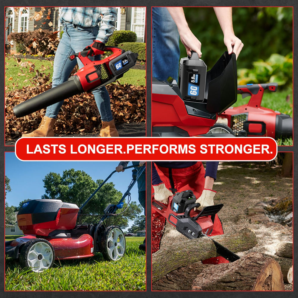 Capowill battery powering outdoor tools in garden scene showing extended work efficiency