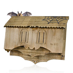 Capruzad front view of castle bat house showing decorative gatehouse and curb appeal