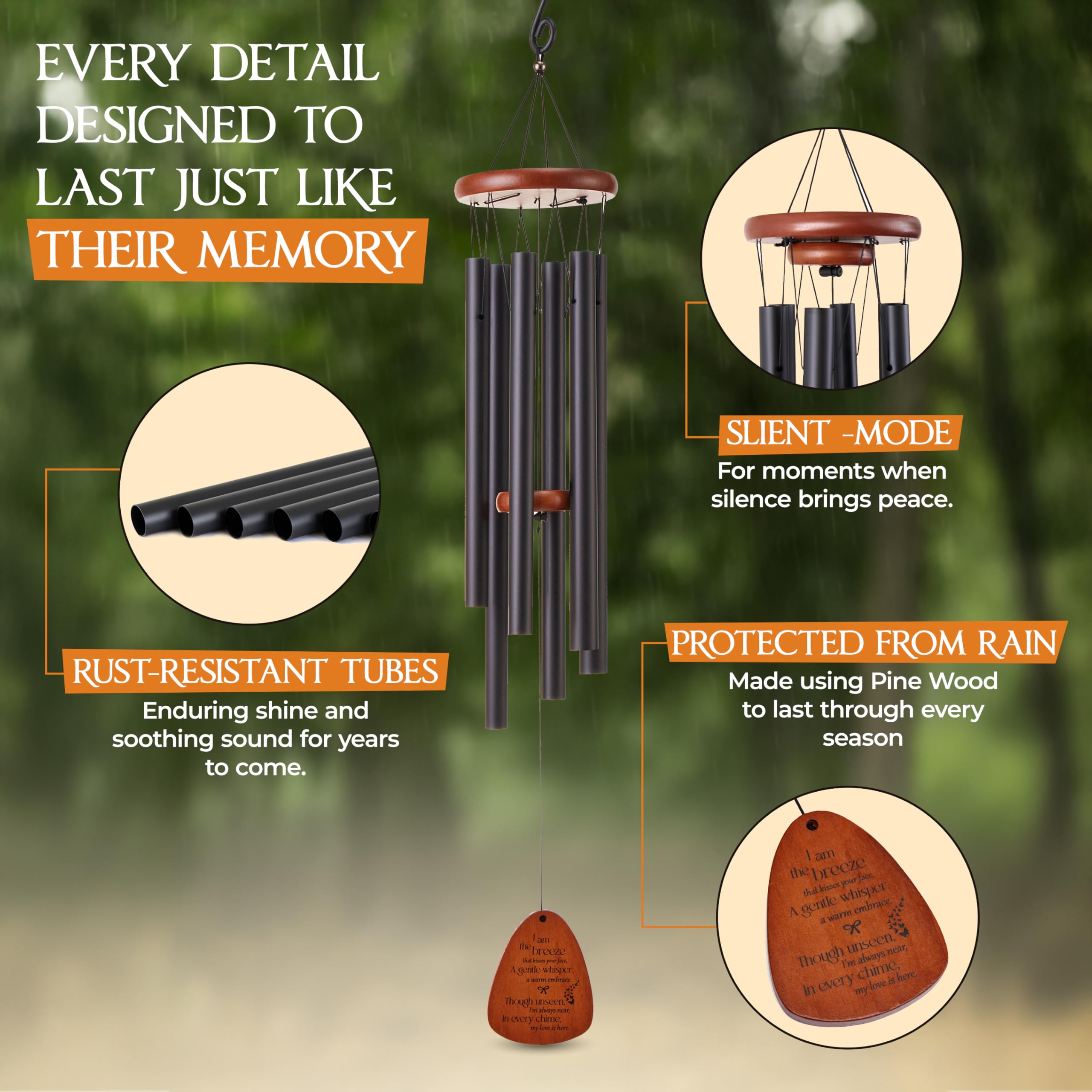 Captain Decor chime hanging on porch creating calm outdoor focus