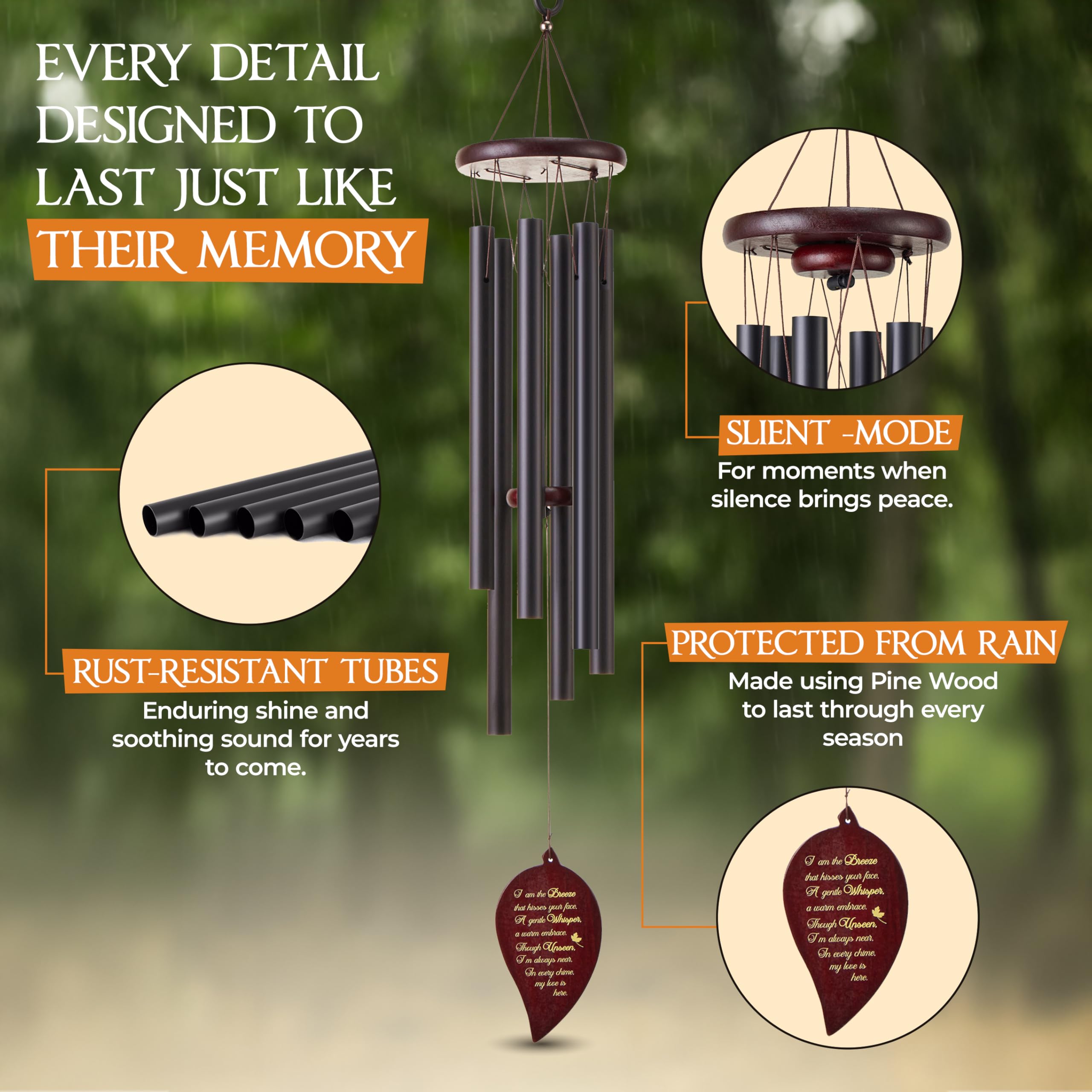 Captain Decor gift box open with wind chime inside ready for sympathy gifting