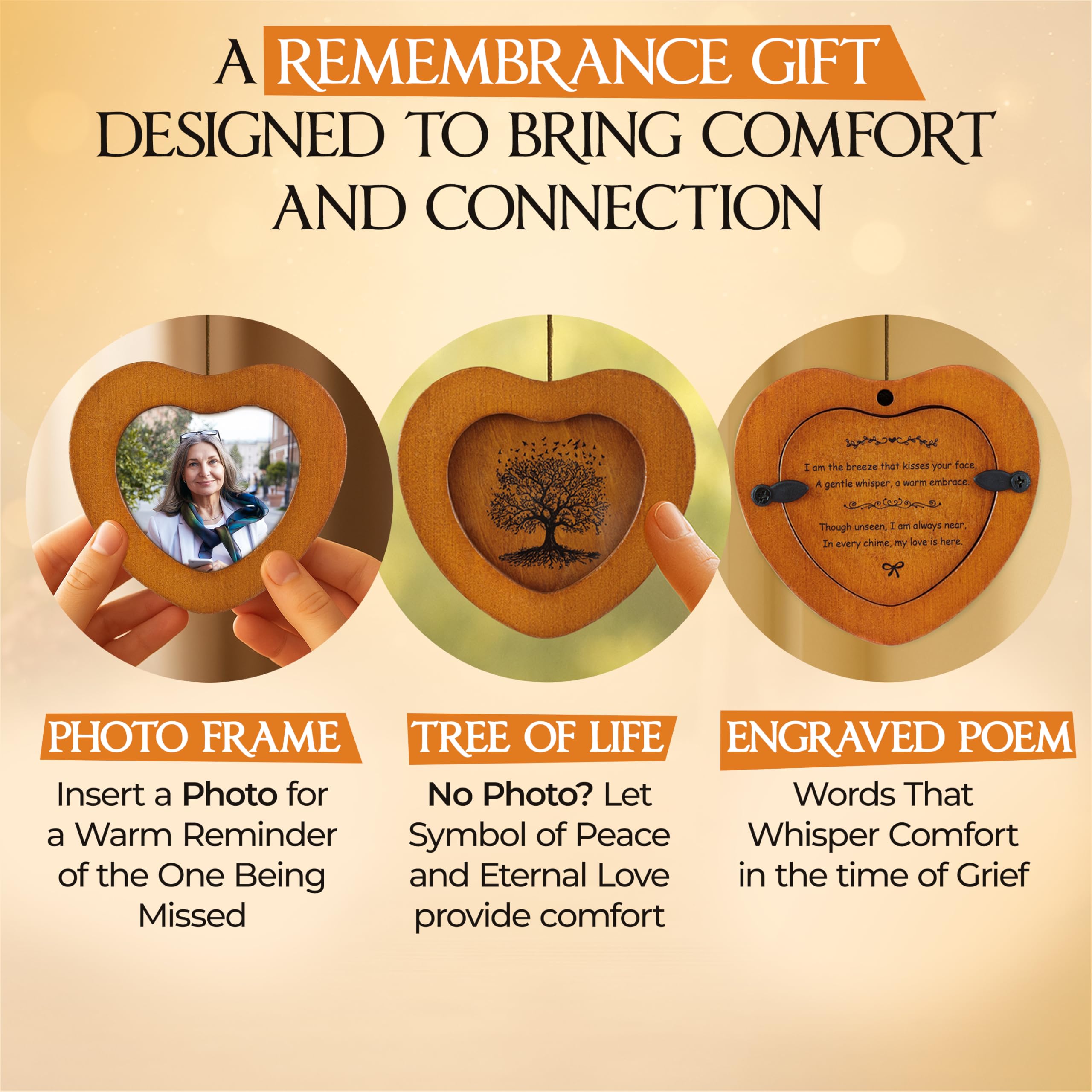 Captain Decor closeup of 3x3 inch photo insert showing personalized remembrance