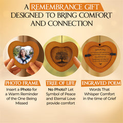 Captain Decor closeup of 3x3 inch photo insert showing personalized remembrance