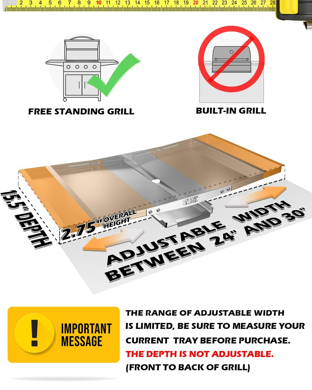 CaptainGrill stainless steel finish resisting rust and lasting longer