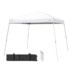 Caravan canopy front view showing full 12x12 shade and clean roof profile benefit