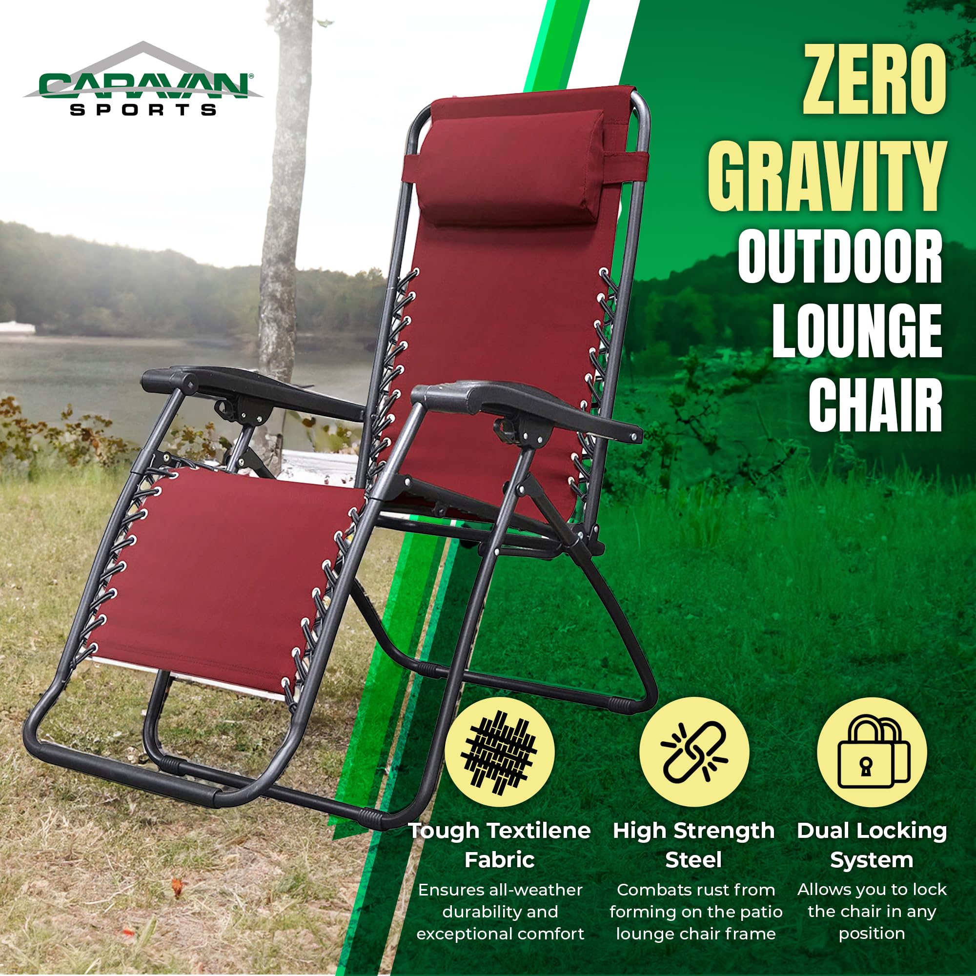 Caravan folded chair in car trunk for easy transport benefit
