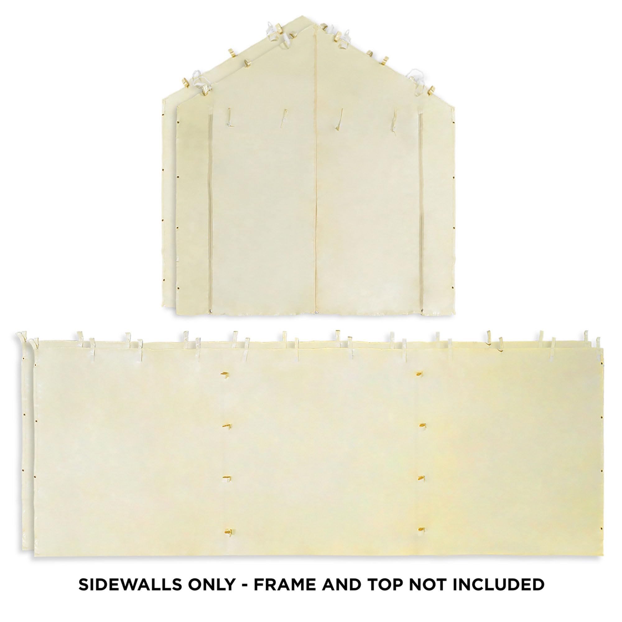 Caravan folded sidewalls in packaging for compact storage and transport