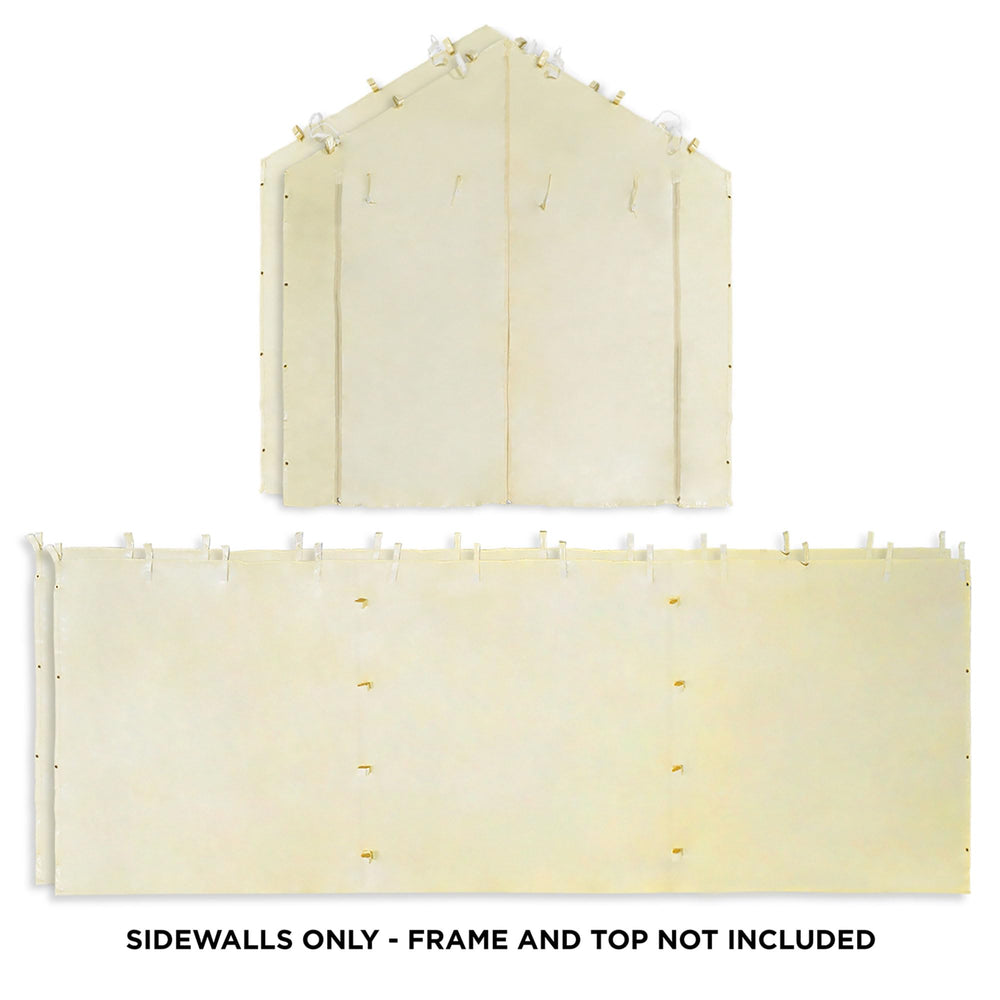Caravan folded sidewalls in packaging for compact storage and transport