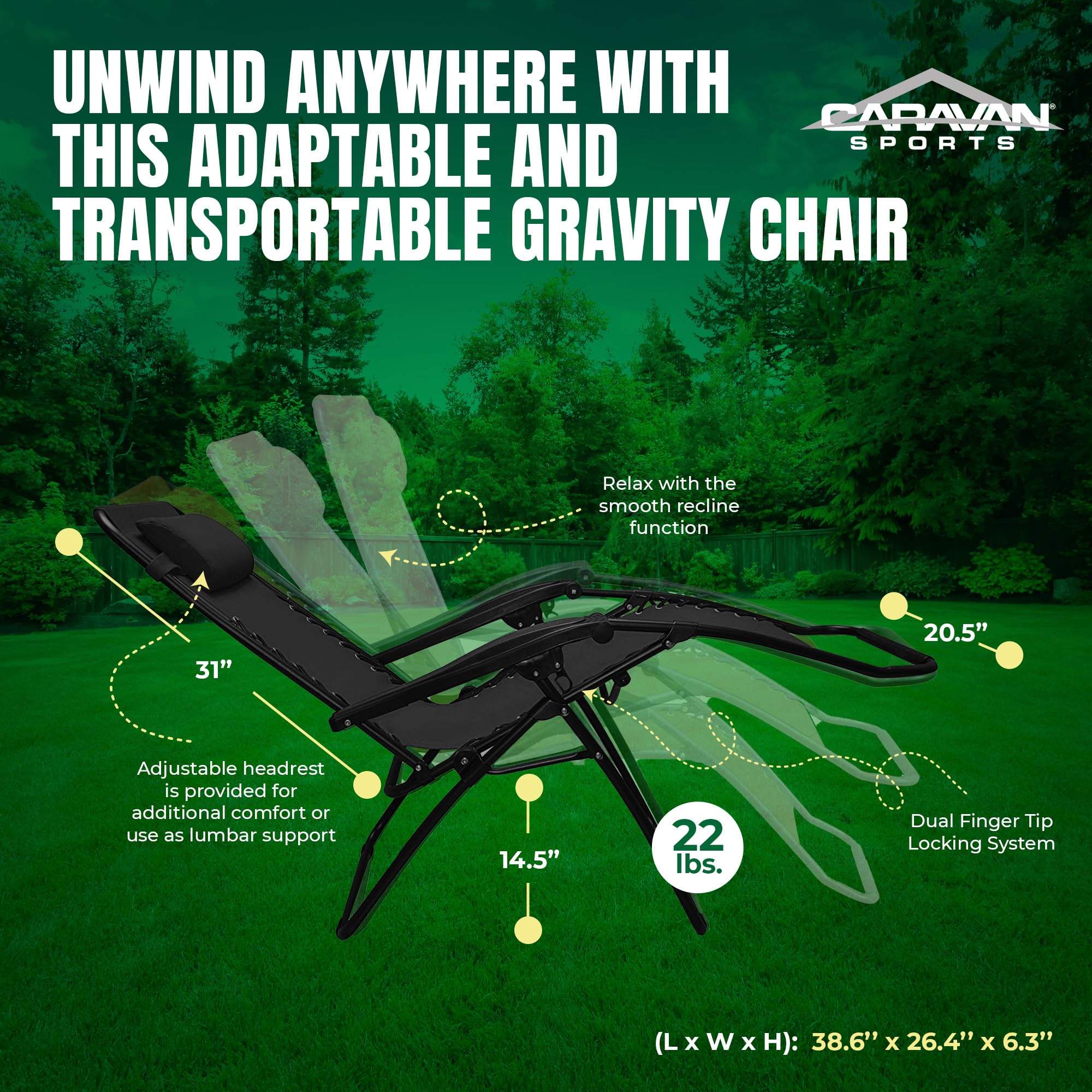 Caravan chairs folded compact for easy transport and storage