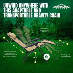Caravan zero gravity adjustable headrest close-up for targeted support