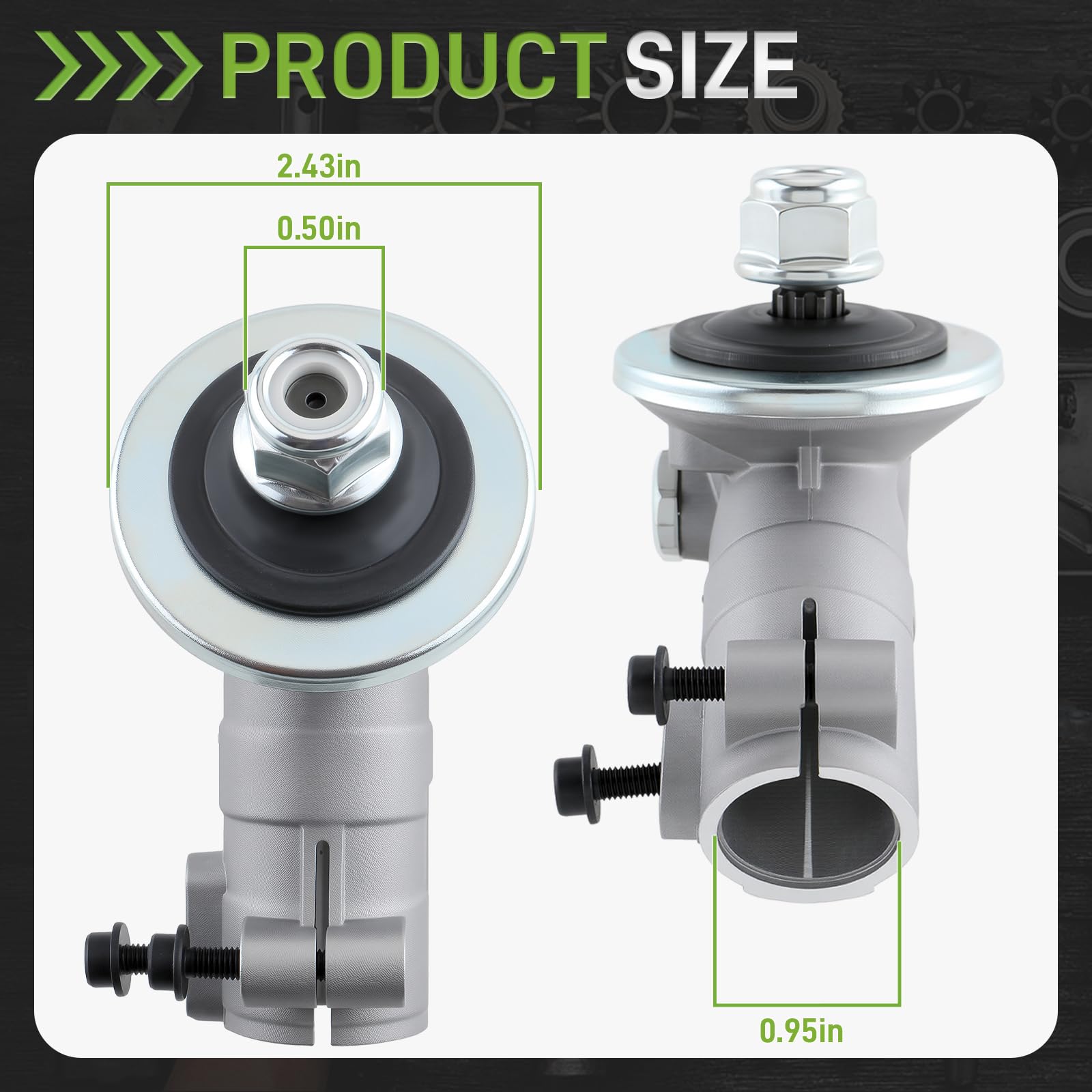 CARBBIA gearhead angled side view highlighting durable housing for longer service life