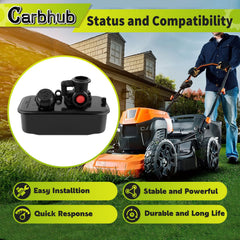 Carbhub close-up of carburetor showing linkages and inlet ports for accurate fit