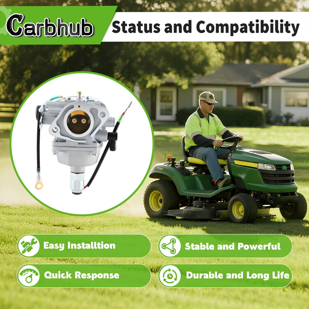 Carbhub carburetor installed on mower demonstrating improved starting reliability