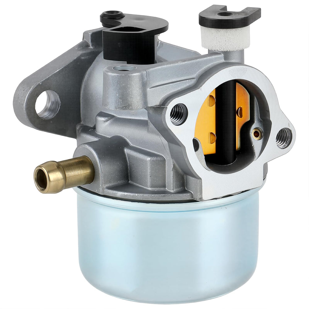 Carbhub carburetor installed on mower engine illustrating direct fit