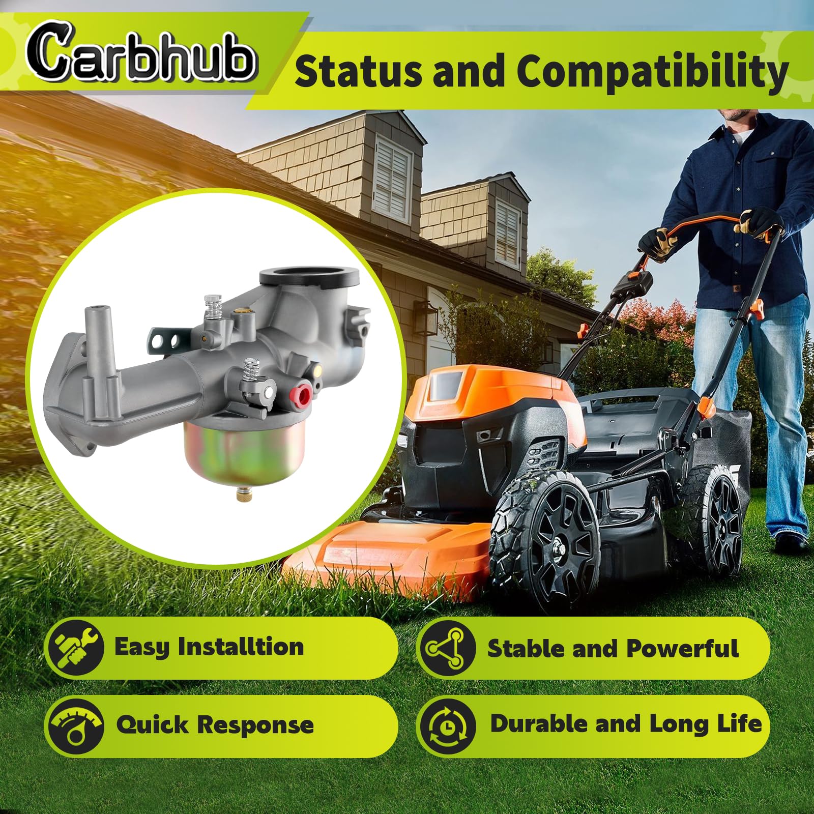 Carbhub carburetor side detail showing throttle linkage and quality casting