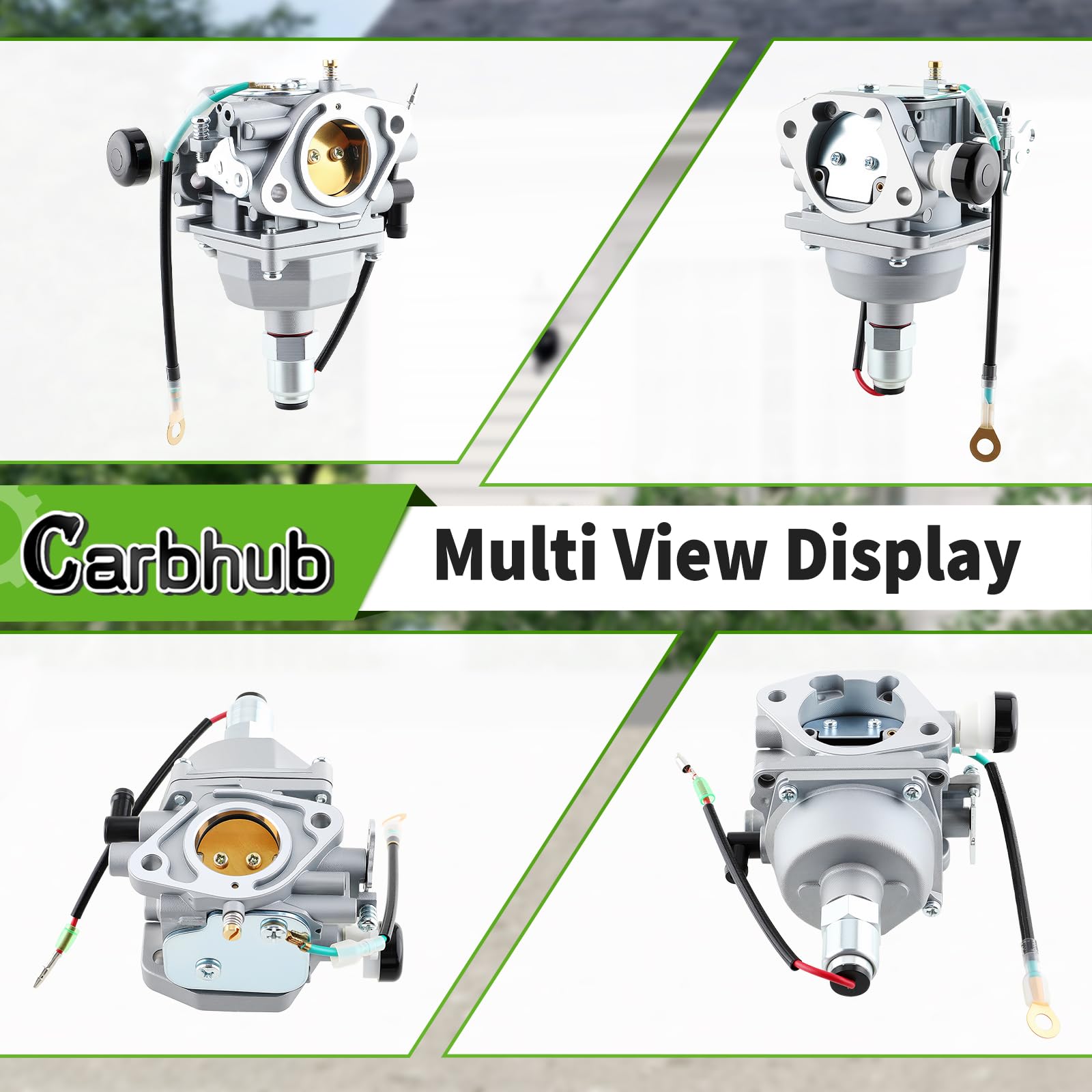 Carbhub carburetor side detail highlighting durable casting and linkage benefit